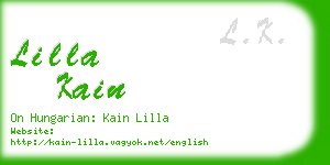 lilla kain business card